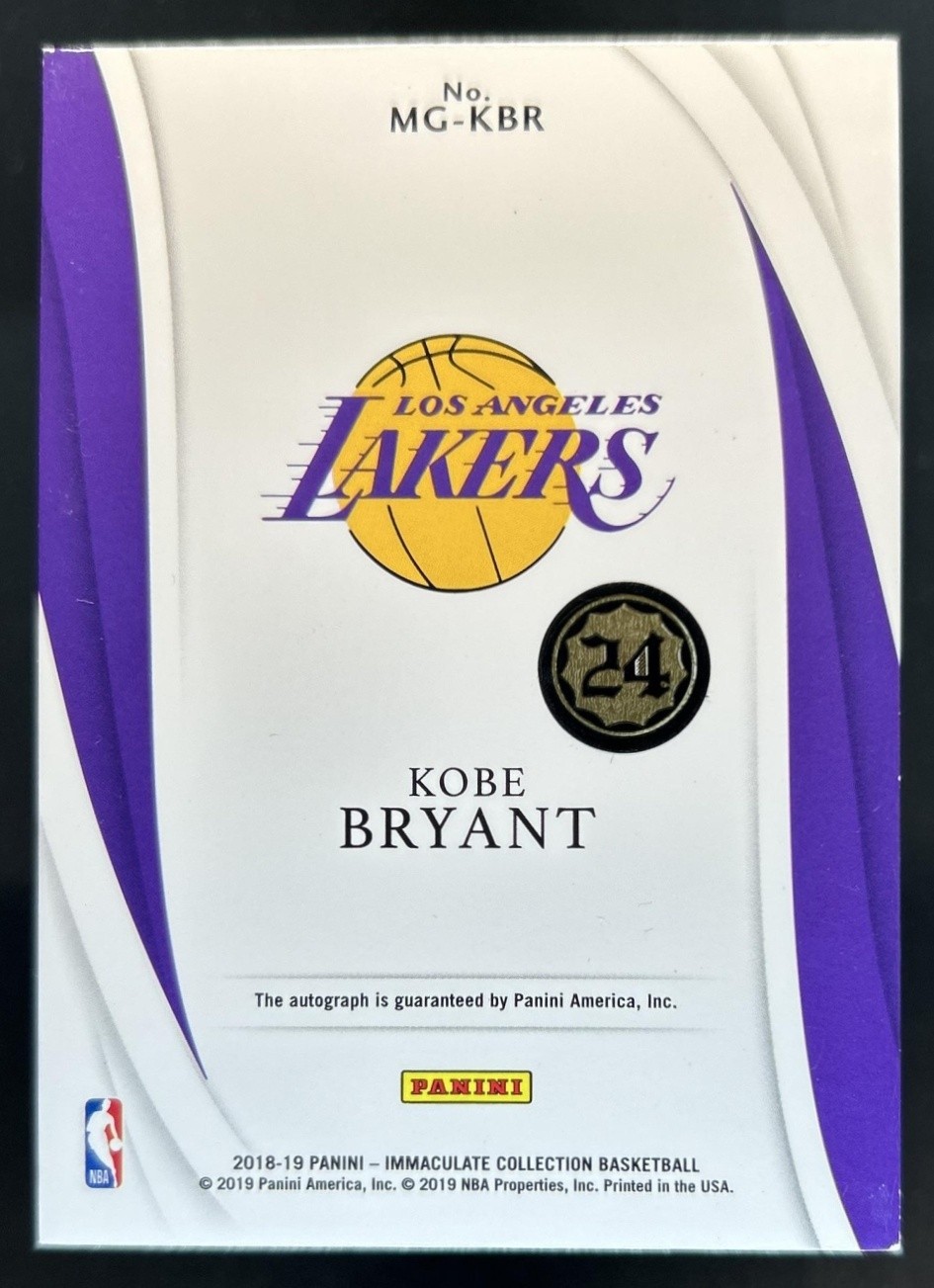2018-19 Panini Immaculate Kobe Bryant Marks of Greatness Auto Autograph #/99 view 2