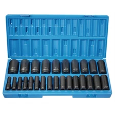 Grey Pneumatic 1726MD 1/2" Dr. 26 Pc. Deep Length Metric Set - 12 Point