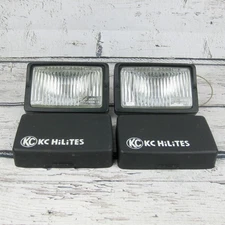 2 Vintage KC Hilites Clear Fog Lights 4530-C 4531-A with Covers 5306 AS IS