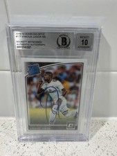 Panini 2018 Donruss Vini Jr ON CARD AUTO Real Madrid #177 Rated Rookie. rookie card picture