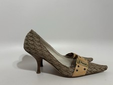 Vtg Christian Dior by John Galliano SS2002 Street Chic Brown Monogram Heels 37