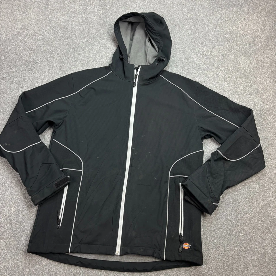 Dickies Jacket Adult Medium Black Chore Work Wear Lined Rain Hood Coat Men* — 第 2/4 张图片