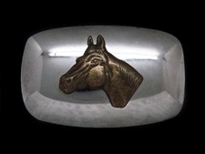 TJ15166 VINTAGE 1970s  HORSE  WESTERN  COWBOY FASHION DESIGN BELT BUCKLE