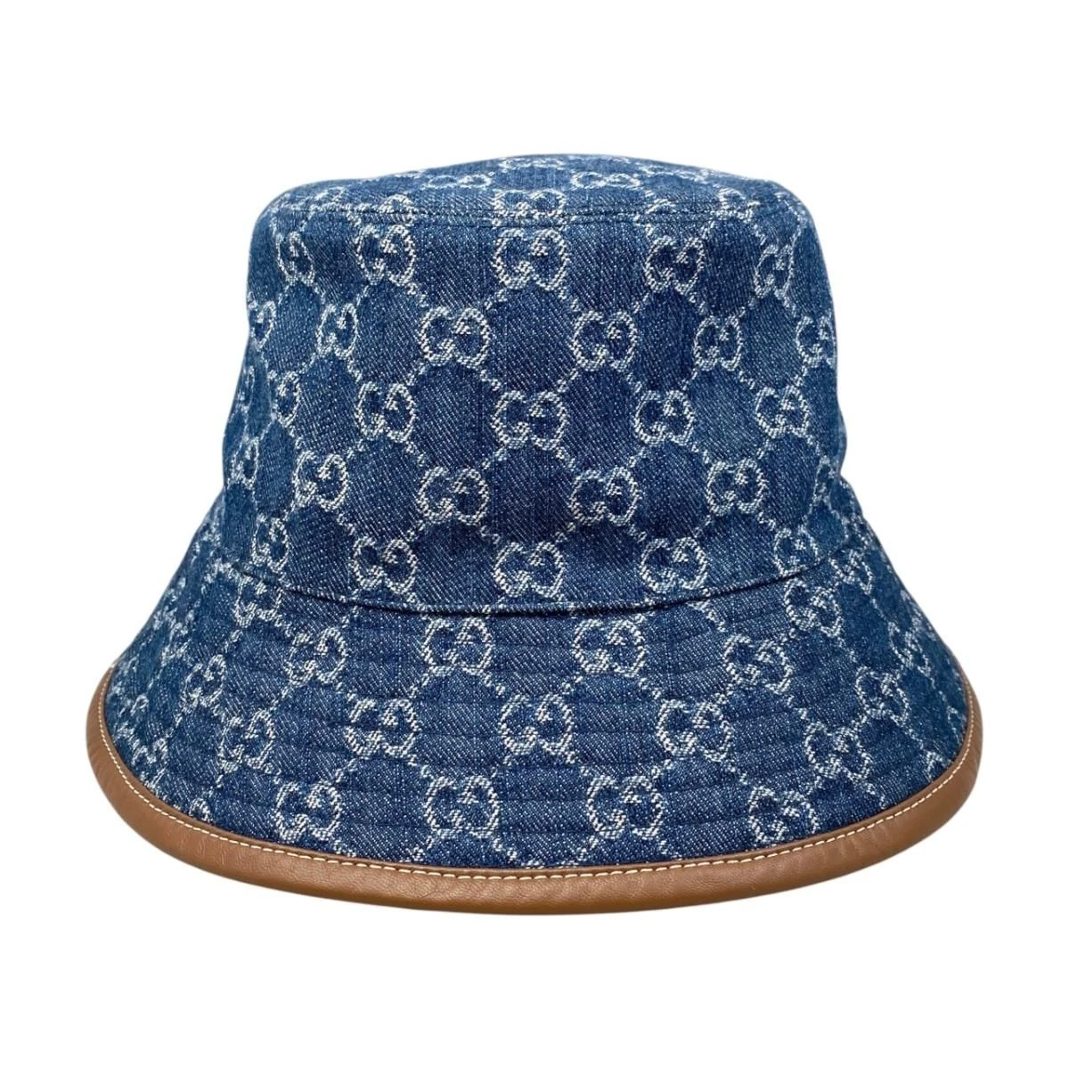Gucci x Palace Pale Blue GG Denim Fedora Hat Size Small Palace Gucci Logo Print Leather-Trimmed Baseball Cap - Blue  main image 2