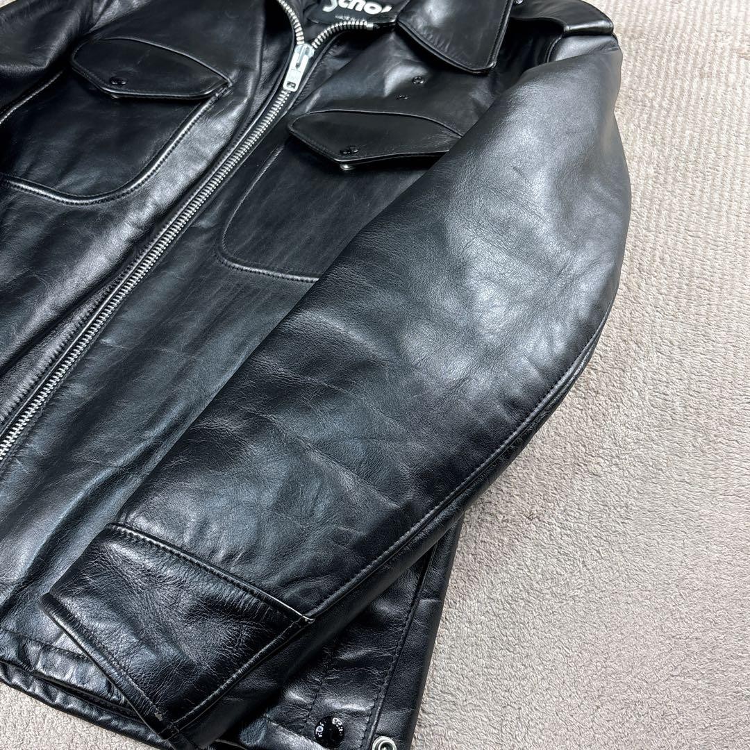 Schott Rare 42 Leather Police Jacket 602 Black Mens Military Style image 8