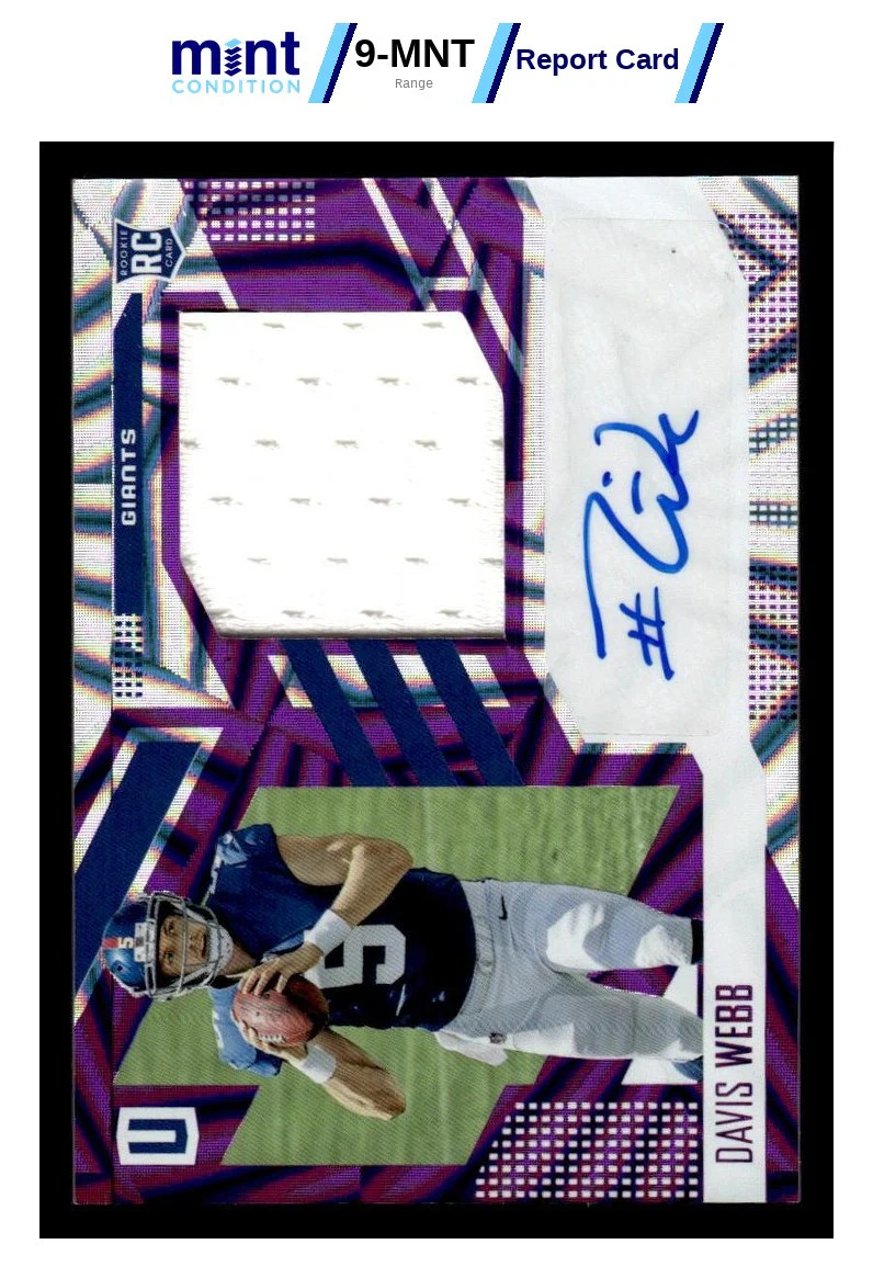 2017 UNPARALLELED DAVIS WEBB 307 PURPLE RPA RC PATCH AUTO /49 GIANTS MCG 10