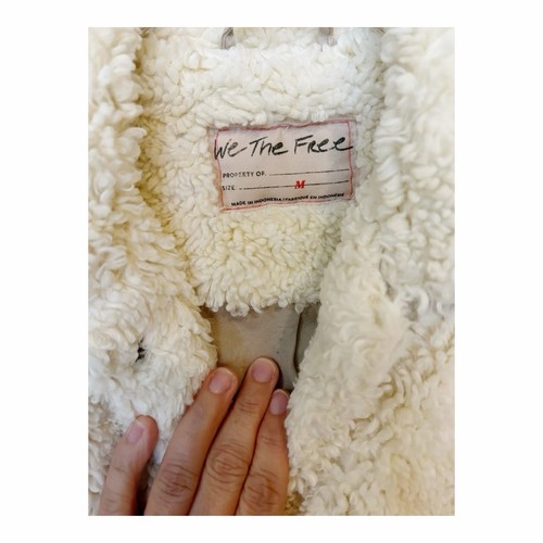 Free People Teddy Fuzzy Sherpa Jacket Sz M - Picture 4 of 6