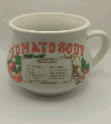 Vintage 70er Jahre Tomaten Suppe Rezept Schale Made in Tangshan, China