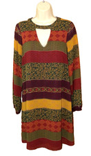 Ruff Hewn Grey Women’s Multi-Pattern Tunic/Short Dress Lace Accent Lined Small