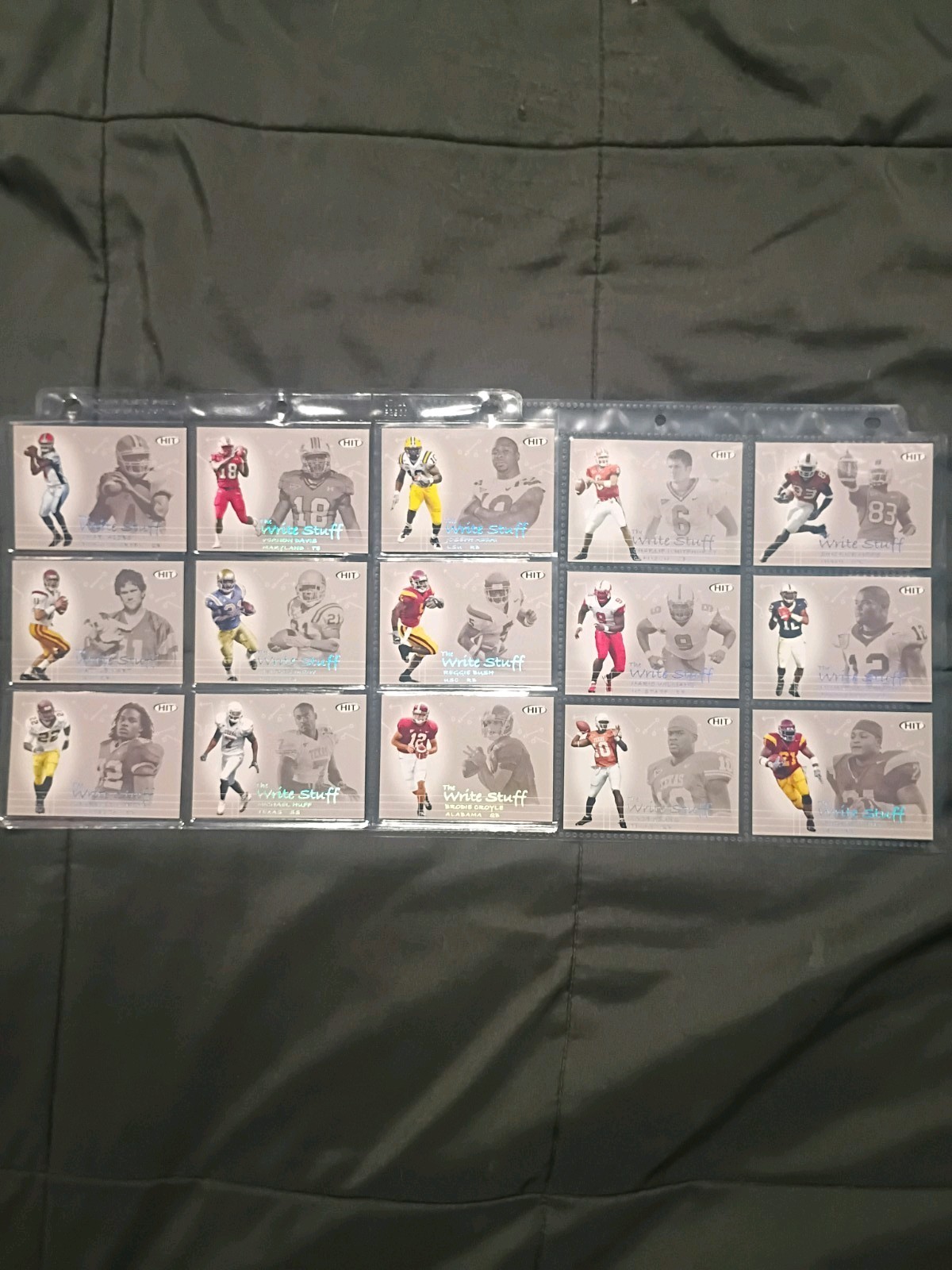 2006 Sage Hit Complete 15 Card The Write Stuff Insert Set. Bush, Williams, Addai