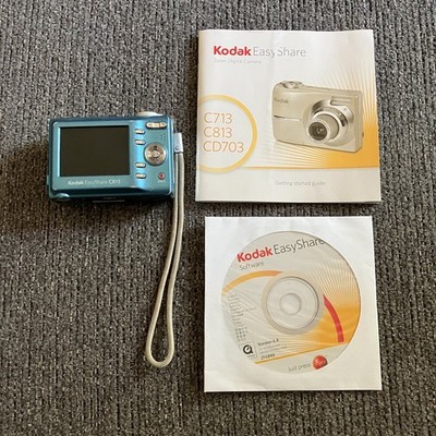 Kodak EasyShare C813 8.2MP Digital Camera Point and Shoot Teal Blue TESTED WORKS