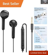 3.5mm AUX Earbuds: Lightweight In-Ear Headphones with Microphone for Any Device
