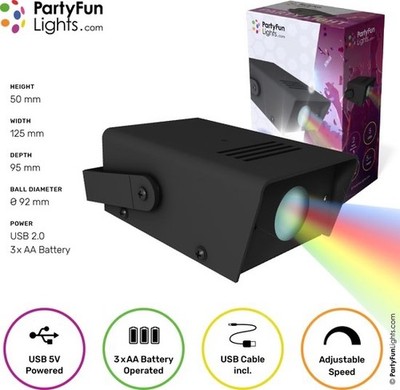 LED Disco Party Licht 5 LEDs USB2.0 AA Batterieleistung einstellbare Geschwindigkeit Geburtstag