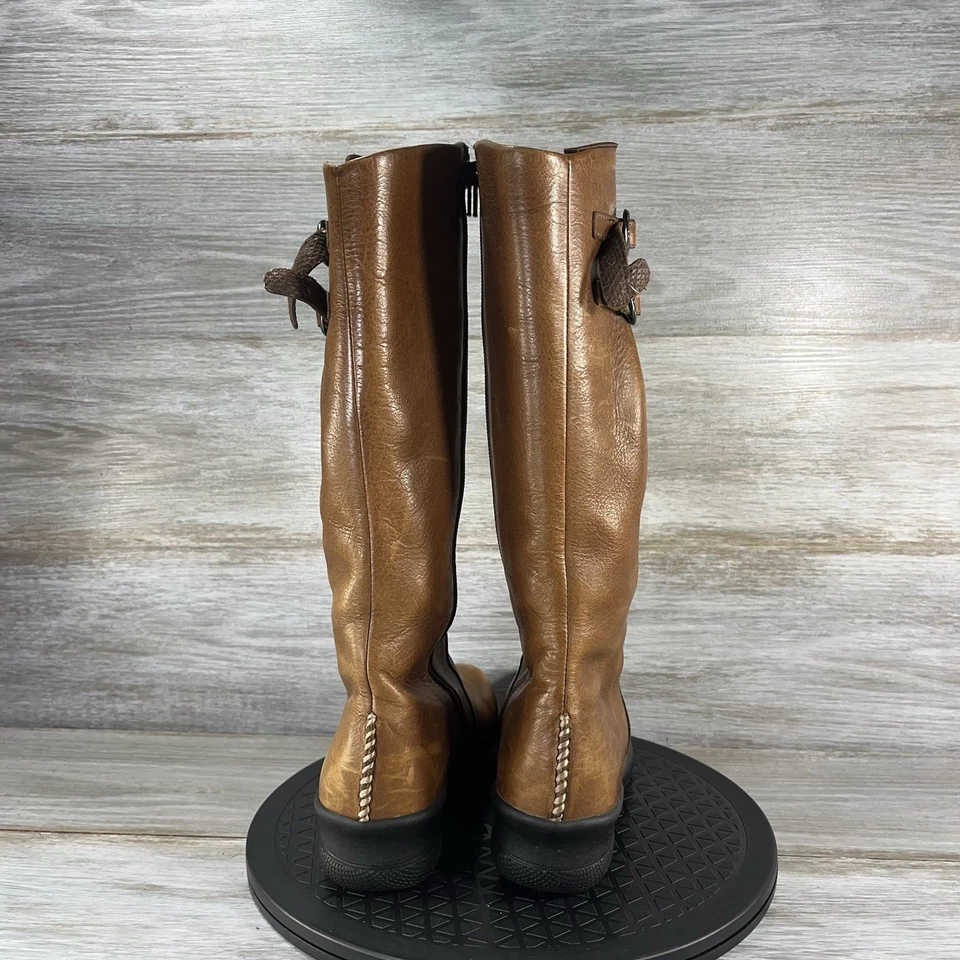 Fivela de ajuste Keen feminina Bern Baby impermeável couro marrom bronzeado com zíper tamanho 6.5 - Imagem 4 de 4