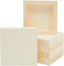 6 Pack 5x5 Wood Panel Canvases for Painting Unfinished Pine Craft Boards