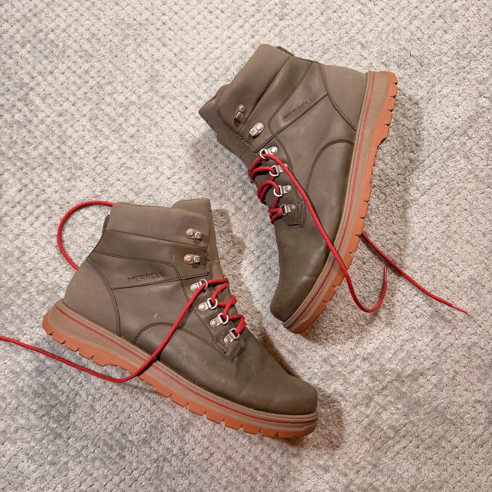MERRELL Bounder Tall Dusty Olive Trail Laceup Hiking Boots J310953C Mens 15