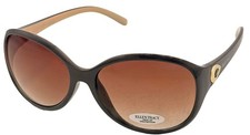 Ellen Tracy Womens Brown Cream Plastic Rectangle Sunglass, Gradient Lens 547. 3