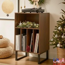 Record Player Stand with Vinyl Storage Cabinet Turntable Table for Albums Home