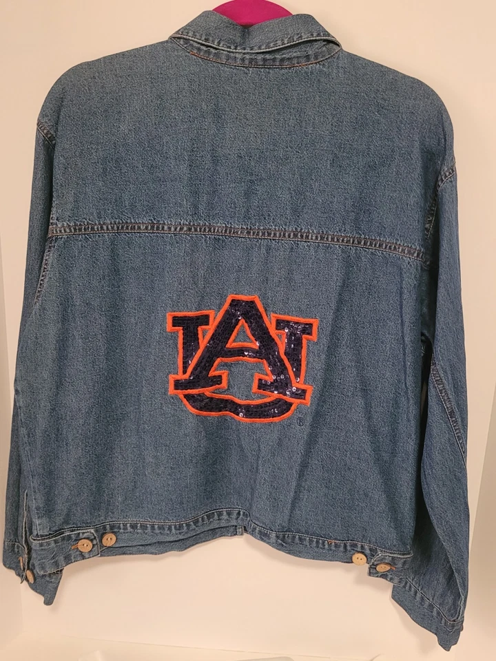 Auburn Tigers Casey Coleman Vintage Mujer Chaqueta Vaquera XL Bordada Día del Juego Foto 4 de 4