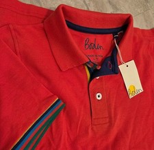 Mini Boden Polo Shirt Boys 6Y-7Y Red Short Sleeve Pullover Top Preppy colorful