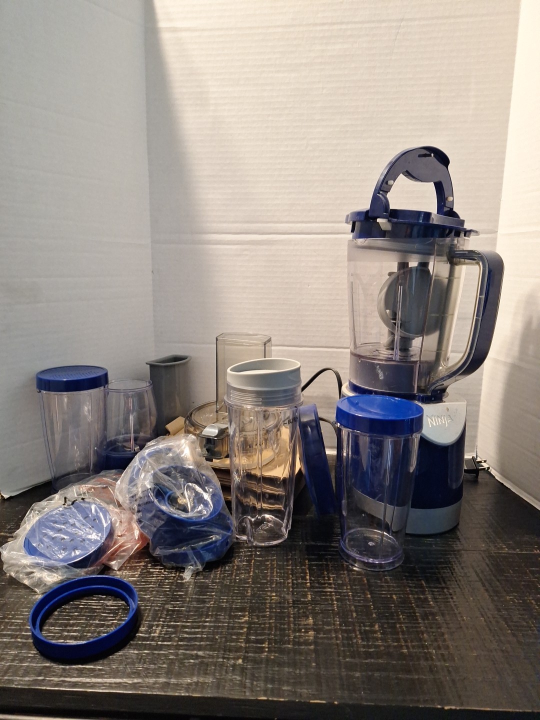 Ninja Kitchen System Pulse BL207 48oz Blender BLUE w food pr