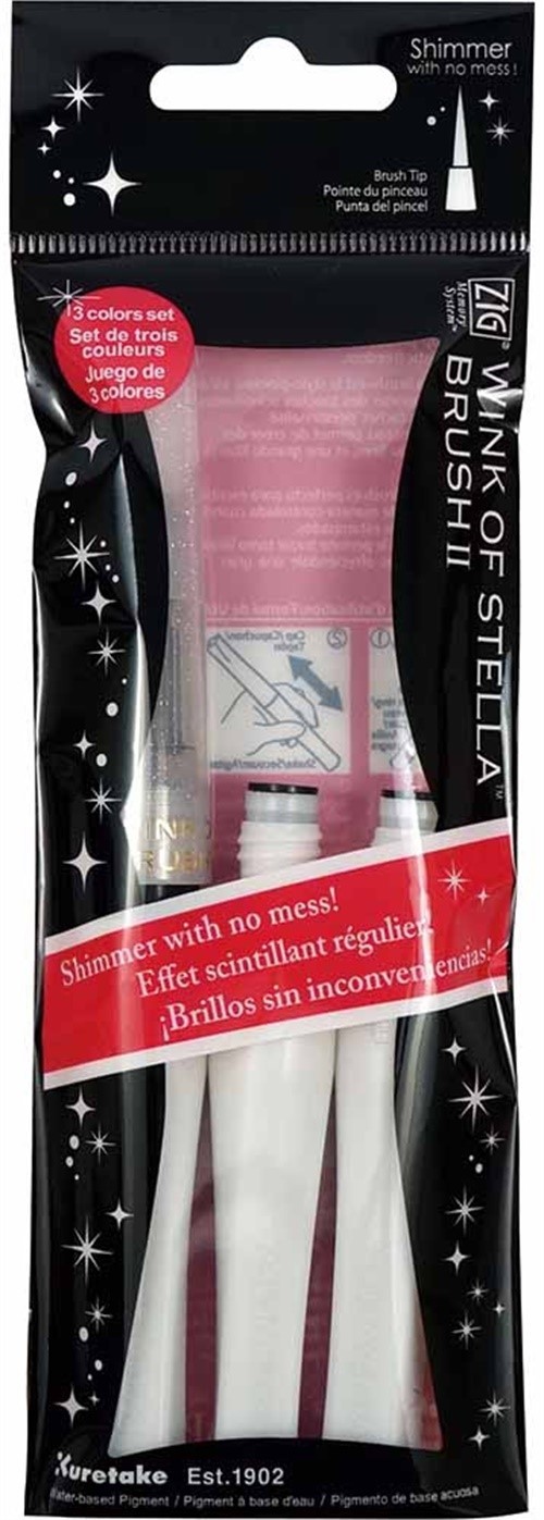 Zig Memory System Wink Of Stella Brush Marker & 2 Refills-Gl