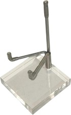 Caballete de soporte de exhibición de brazo de metal ajustable con base de acrílico para piedras preciosas-medio, 3pk