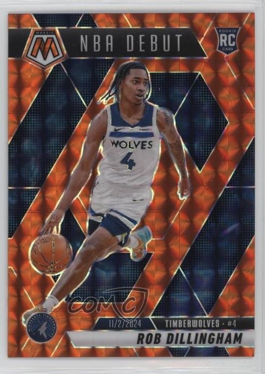 2024-25 Panini Mosaic NBA Debut Orange Prizm 80/249 Rob Dillingham #270 1l1a