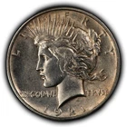 1921 $1 Silver Peace Dollar - High Relief Key Date - UNC Dets - SKU-B5764