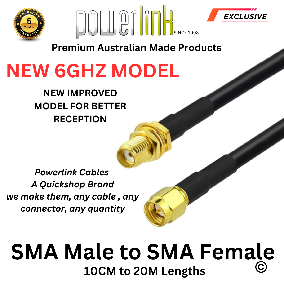 SMA Male to SMA Female Panel Mount Antenna Patch Lead Pigtail Test Cable 6GHZ