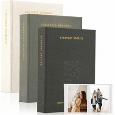 3 Pack Sage Photo Albums for 4 x 6 Photos Small Memory Book Set