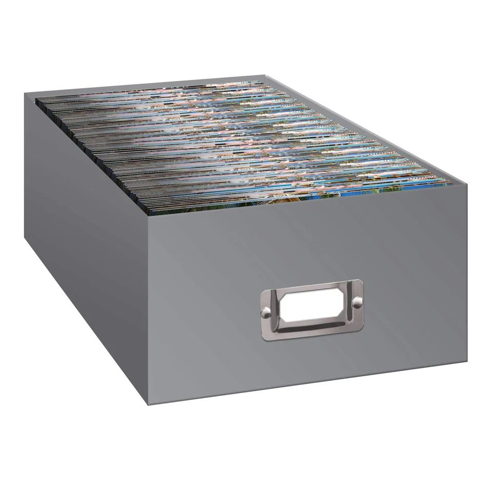 Caja de almacenamiento gris resistente foto caja fuerte organiza artesanías coleccionables recuerdos Foto 2 de 4