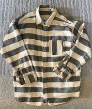 Vintage Original HERRINGBONE PRISON Shirt Jacket XL Cotton SC. Estate 1940s