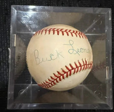 Buck Leonard Signed National League Baseball Hall of Fame
