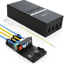 4 Port Patch Panel Blank Keystone Patch Panel UTP&STP Compatible with LC/SC/S...