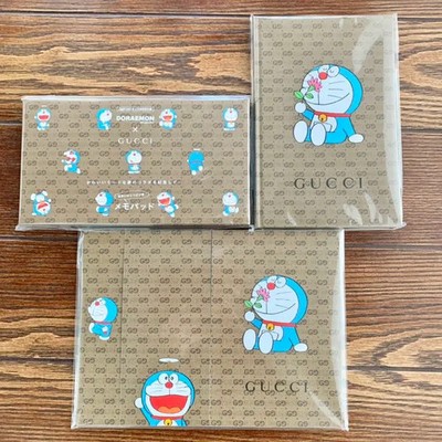 Set of 3 GUCCI x Doraemon Collaboration Notebook Memo Pad letter paper Japan