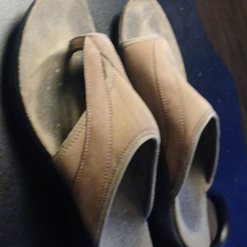 Merrell Women’s Brown/Black Leather Slide Sandals Cushioned Size 13