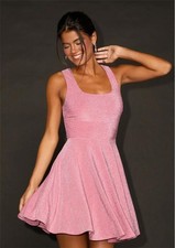 NWT lulus Best Date Ever Metallic Skater Mini Dress