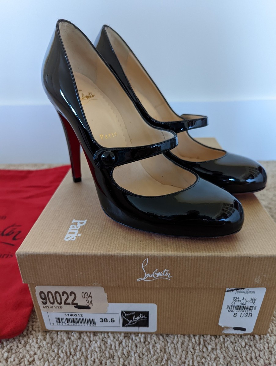 Christian Louboutin Charleen Mary Jane Patent Leather Black Heels Christian Louboutin Charleen Mary Jane Patent Leather Black Heels