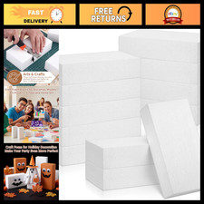 12 Pack Craft Foam Blocks 8"x4"x2" Polystyrene Bricks for DIY, Art, Centerpieces