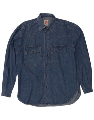 Casucci Mens Denim Shirt Small Blue Cotton DY13