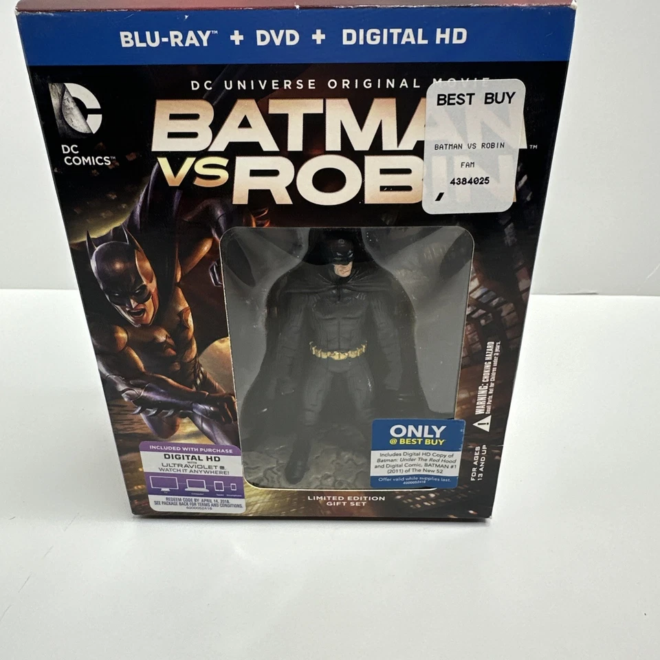 BATMAN VS ROBIN Blu-Ray + DVD + Digital W/ Figurine Foto 2 de 4