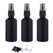 	2oz Small Glass Essential Oils Spray Bottles Fine Mist Frosted Black Spray	