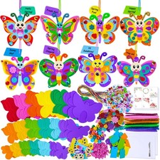 24 Sets Butterfly Craft Kits DIY 3D Rainbow Butterfly Ornaments Decorations A...