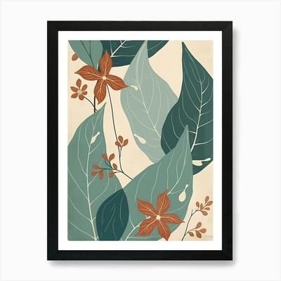 Asiatischer Blumendruck Kunstdruck gerahmt Wandbild Poster Leinwanddruck Bild