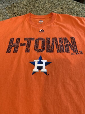 MAJESTIC HOUSTON ASTROS H-TOWN PLAYER SPELLOUT GRAPHIC SHIRT MLB