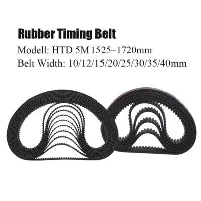 Width 10~50mm HTD 5M Timing Belt Arc Tooth Rubber Transmission Belt 1525~1720mm