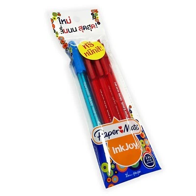 Paper Mate Inkjoy 100RT Einziehbar Kugelschreiber - Rot - Packung 3 + 100 XF C