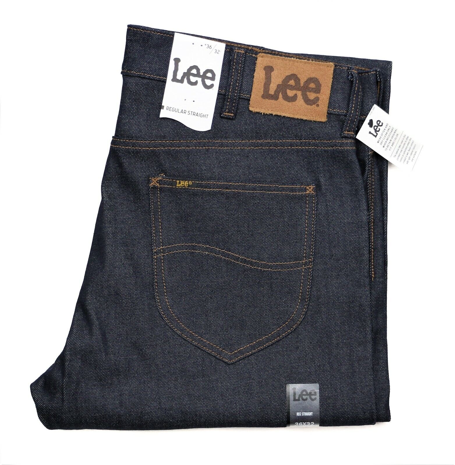 New Lee Straight Leg Selvedge Jeans Dark Raw Denim Men's Sizes Red Line  Riders