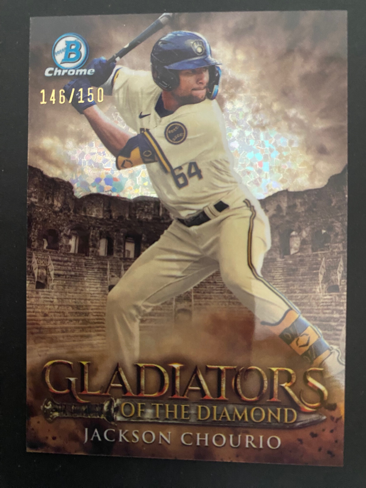 JACKSON CHOURIO 2024 BOWMAN GLADIATORS OF THE DIAMOND MINI DIAMONDS ROOKIE /150